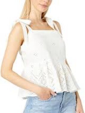 Rosalie Madewell Eyelet Tie-Shoulder flowy top